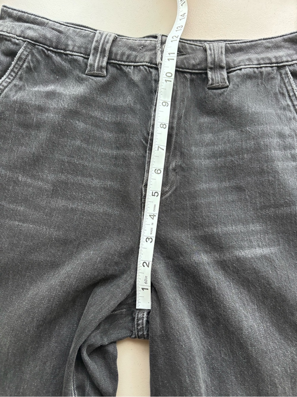 AE American Eagle Super High Rise baggy wide leg Black Cargo denim Jeans Sz 10 - Picture 10 of 12